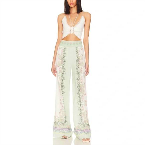NEW ALICE + OLIVIA alabama palazzo wide leg pants in floral fest